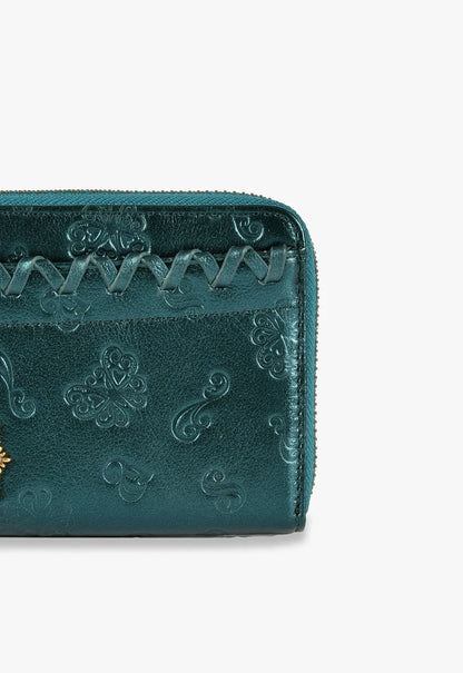 Emerald Butterfly Zip Wallet
