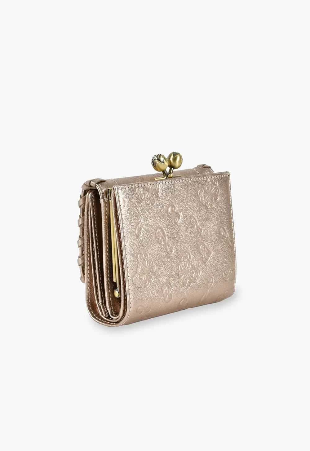 Butterfly Kiss-Lock Bifold Wallet- Champagne