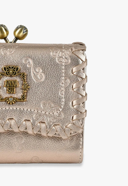 Butterfly Kiss-Lock Bifold Wallet- Champagne