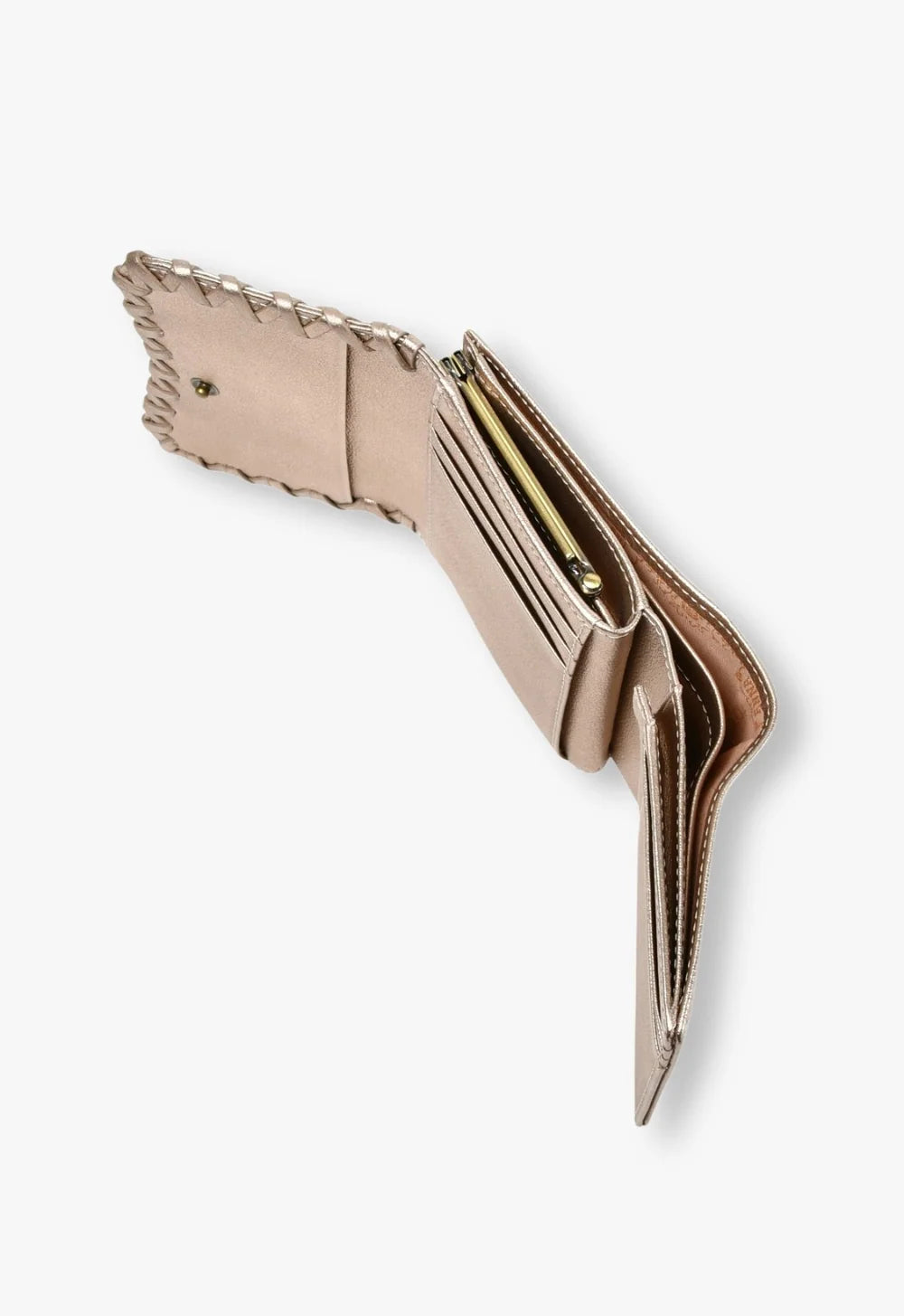 Butterfly Kiss-Lock Bifold Wallet- Champagne