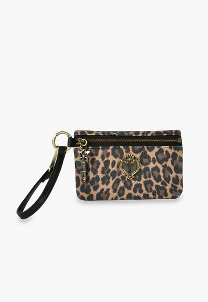 Wild Heart Leopard Wristlet