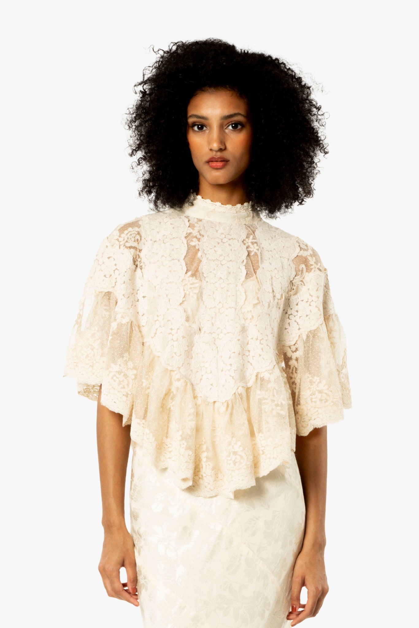 Corded Lace Combo Cape