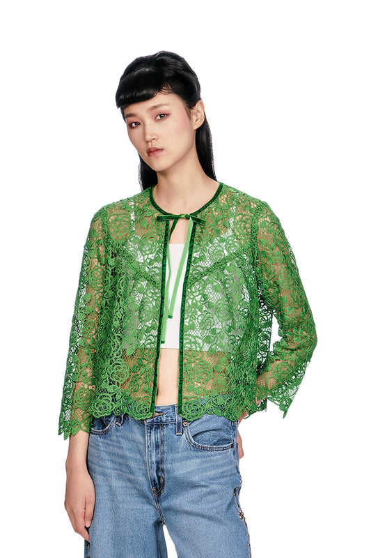 Rose Crochet Lace Bed Jacket