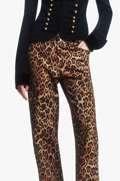 Leopard Denim Jeans