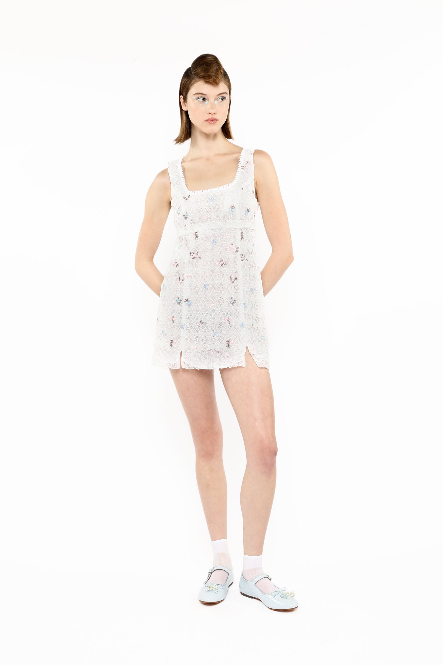 Embroidered Lacey Trellis Mini Dress Anna Sui Embroidered Lacey Trellis Mini Dress Anna Sui