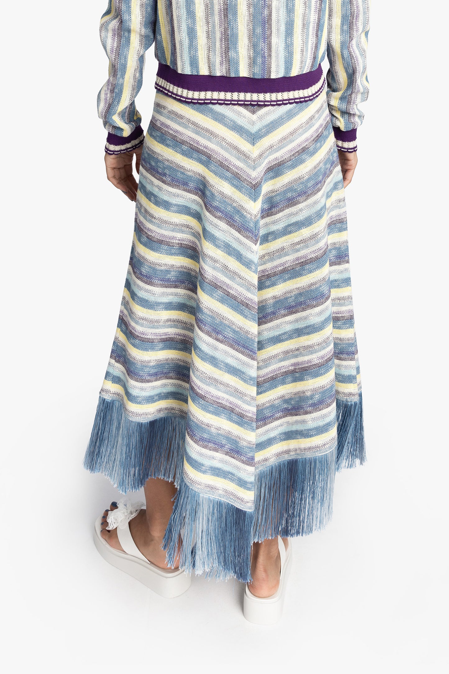 Serape Knit Fringe Skirt