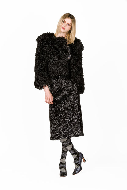 Faux Curly Lamb Fur Jacket