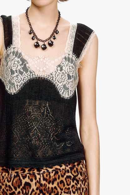 Lingerie Lace Knit Camisole
