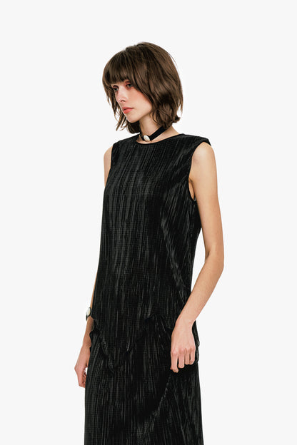Plissé Sleeveless Top