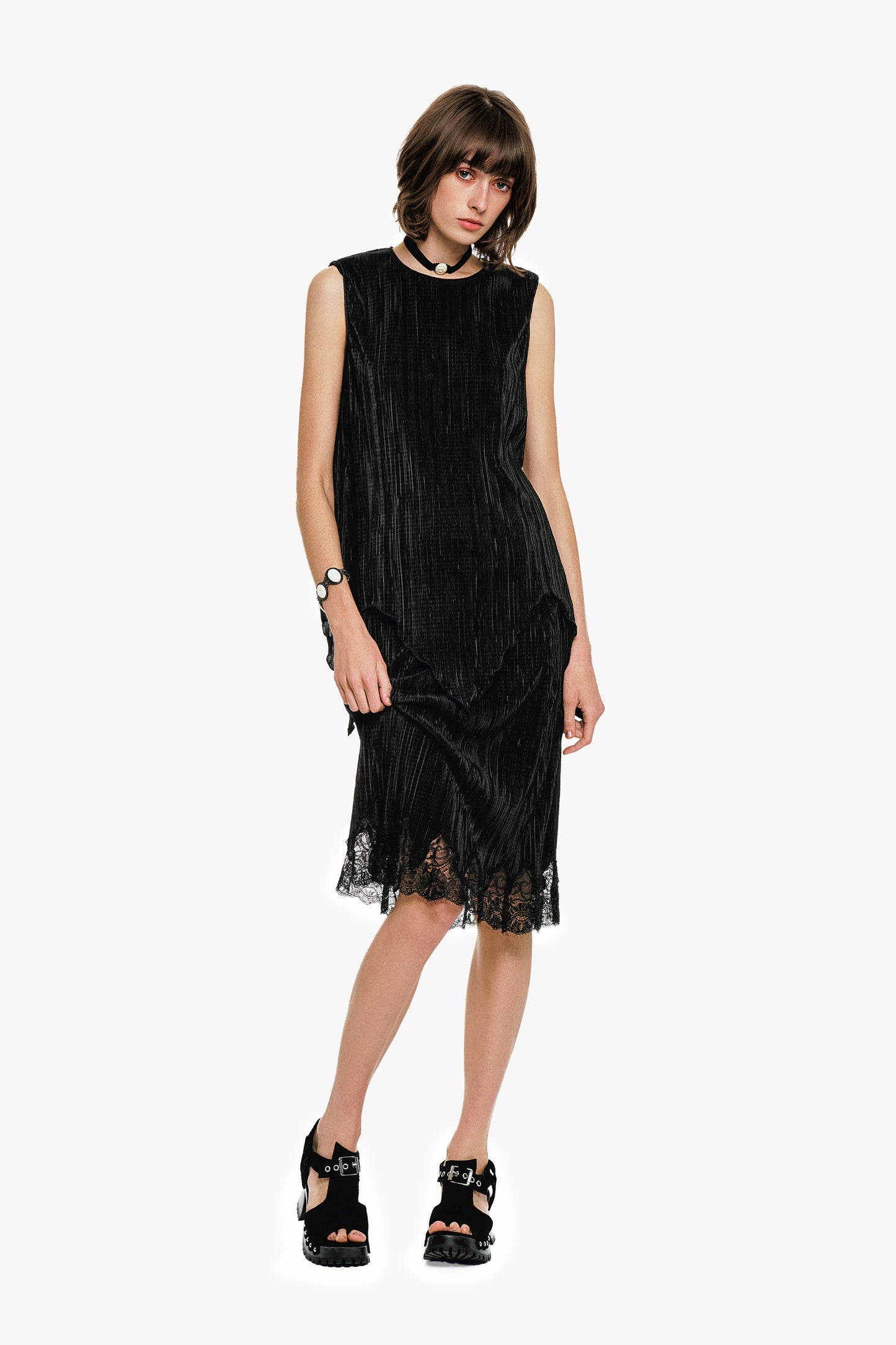 Plissé Sleeveless Top