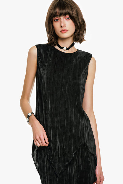 Plissé Sleeveless Top