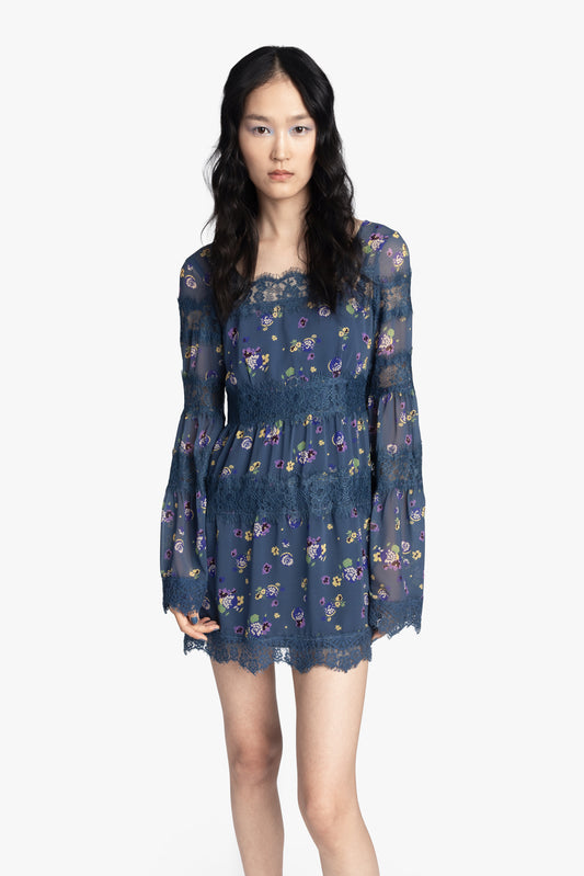Night Blooming Chiffon Dress