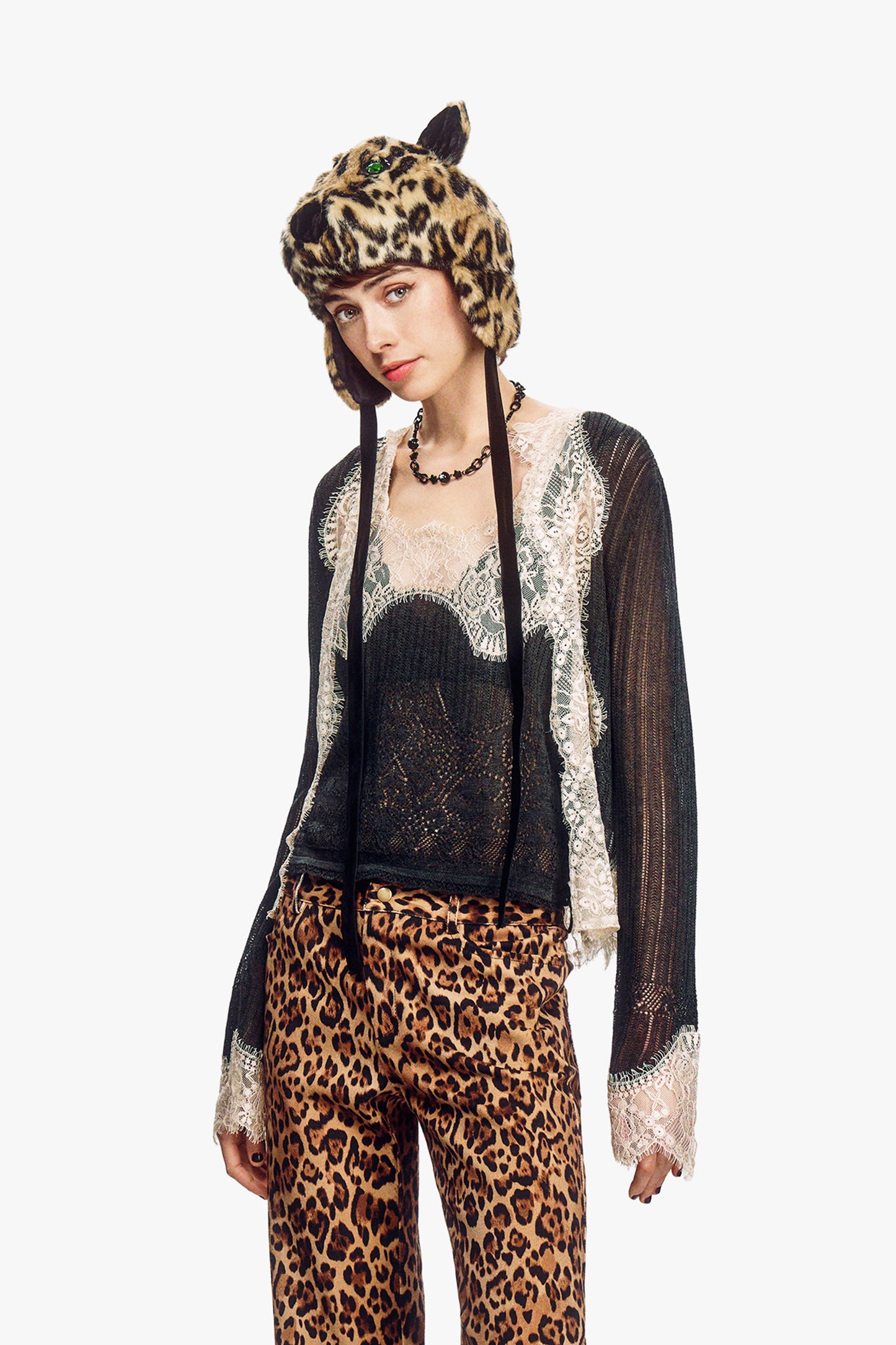 Lingerie Lace Knit Cardigan