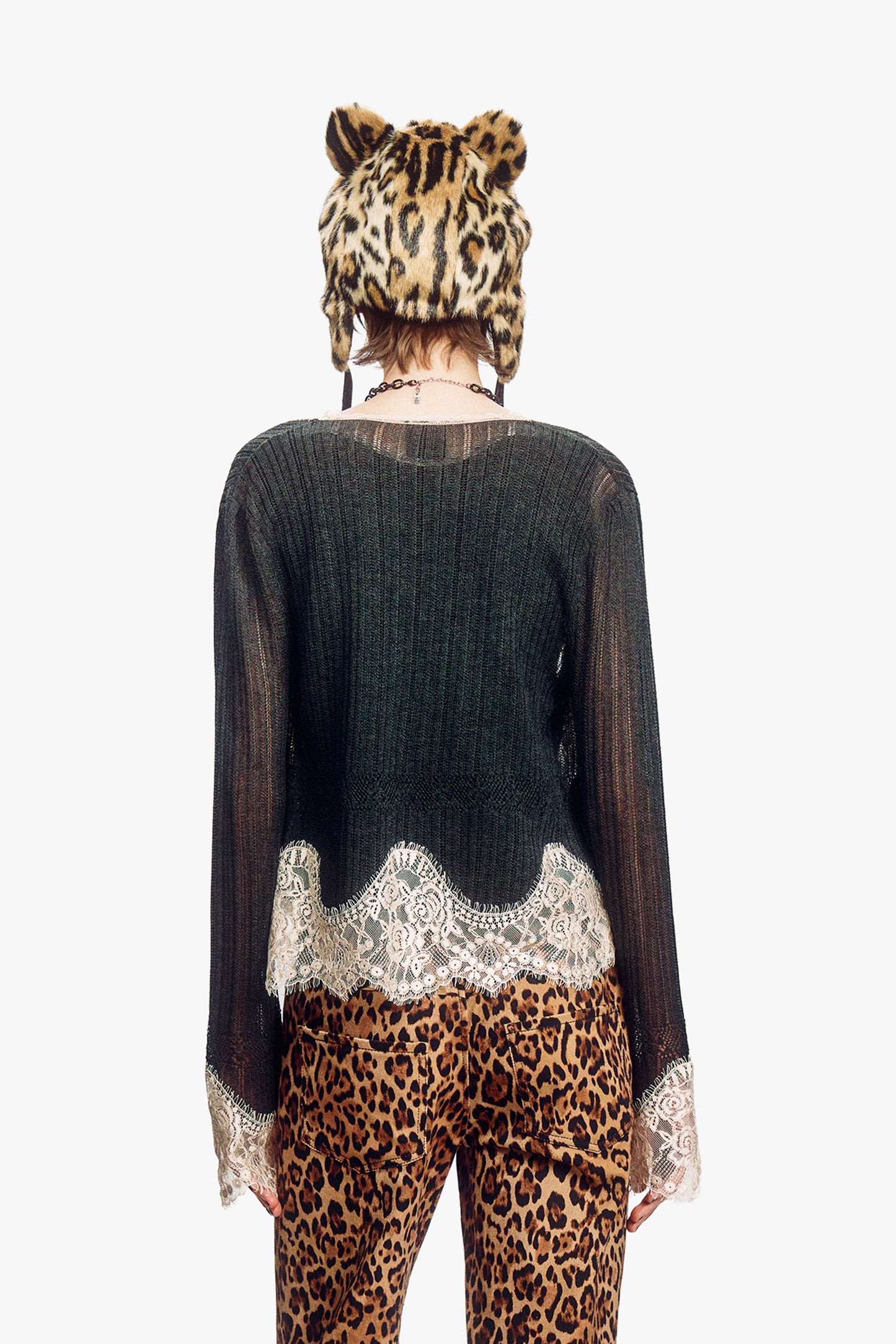 Lingerie Lace Knit Cardigan