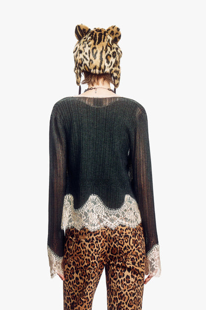 Lingerie Lace Knit Cardigan