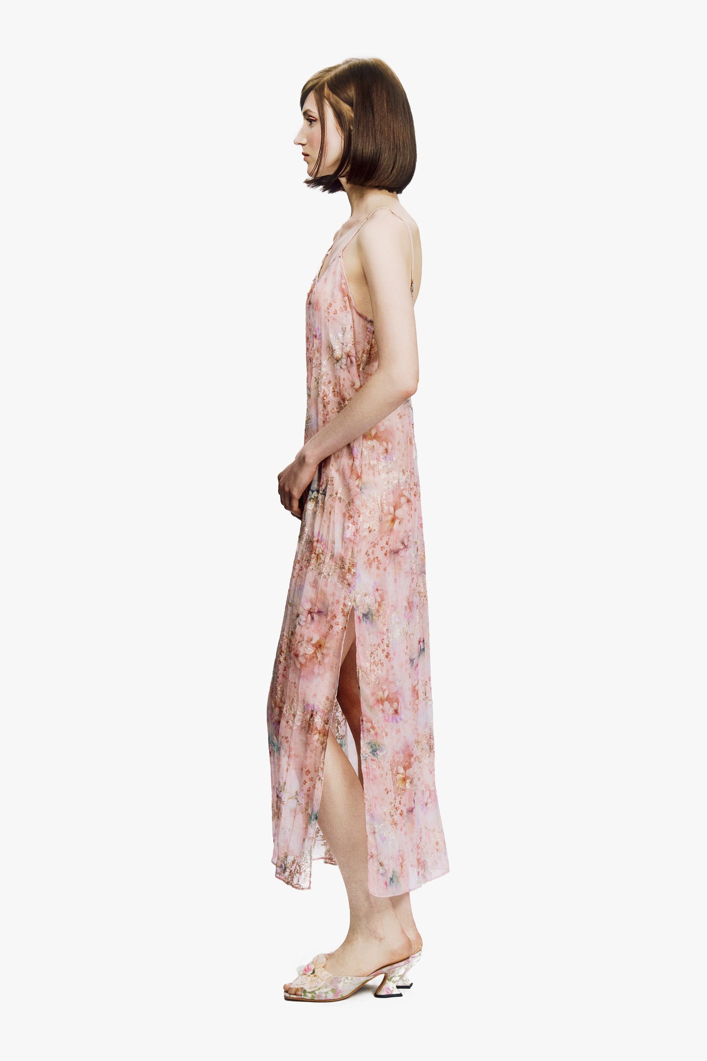 Oasis Blooms Slip Dress- Blush