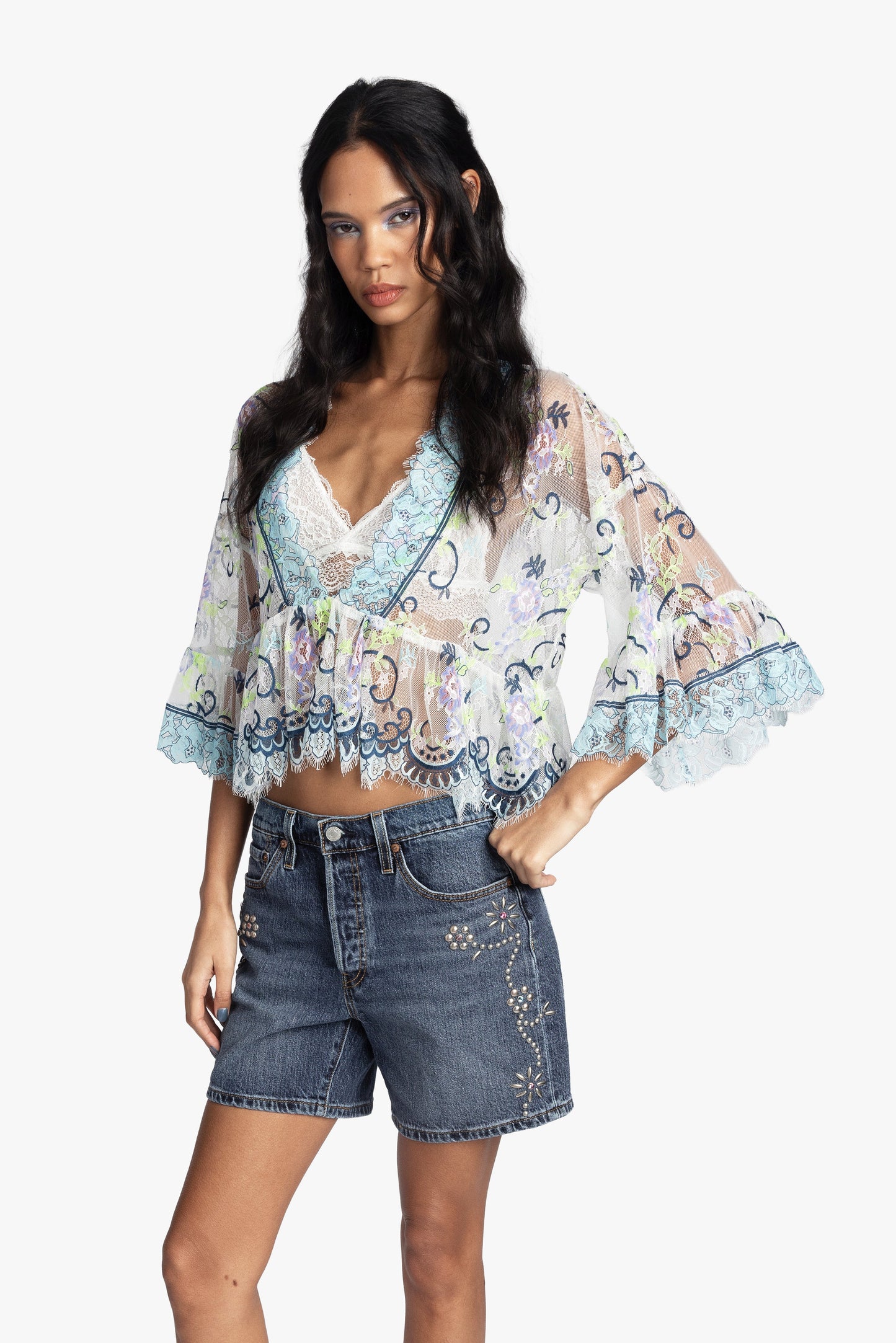 Lady Chatterley's Lace V-Neck Top