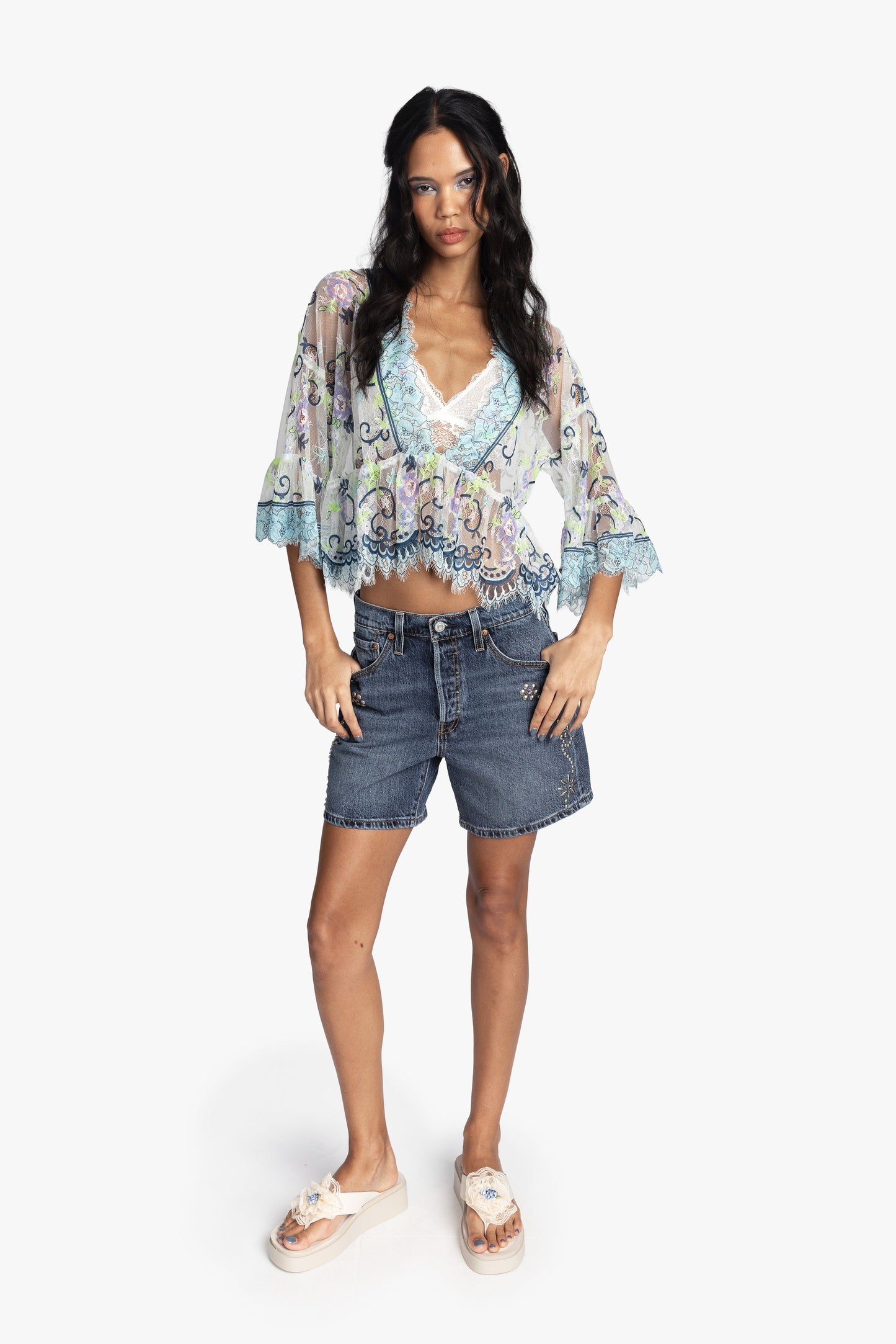 Lady Chatterley's Lace V-Neck Top