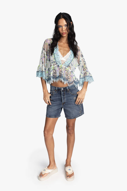 Lady Chatterley's Lace V-Neck Top