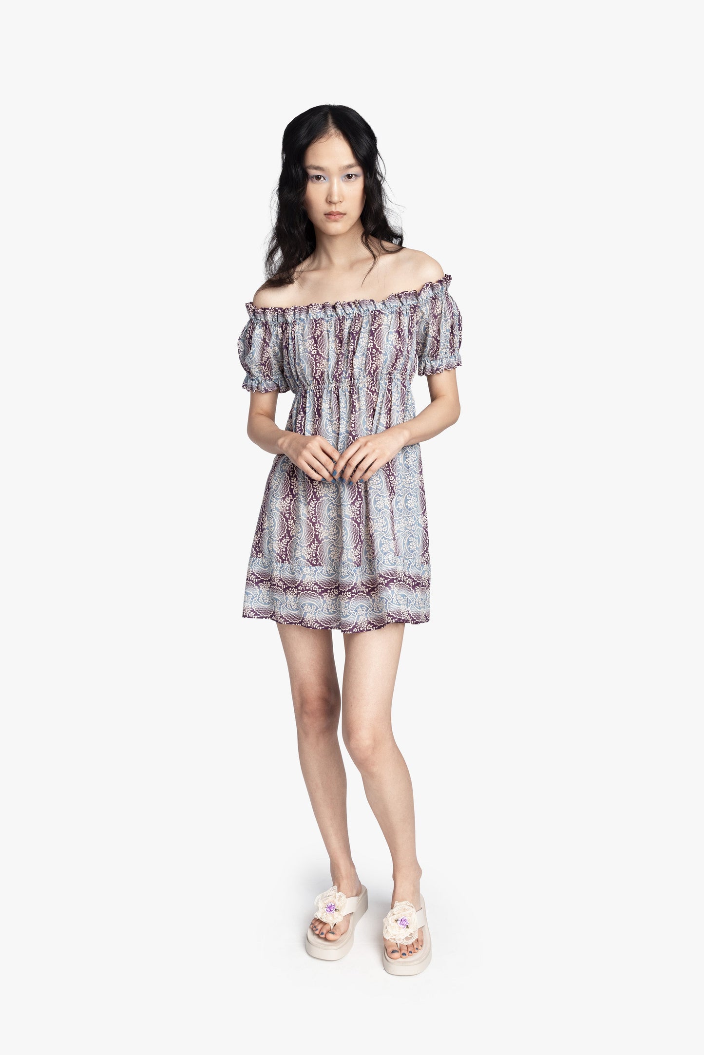 Ombre Ribbons Cotton Dress