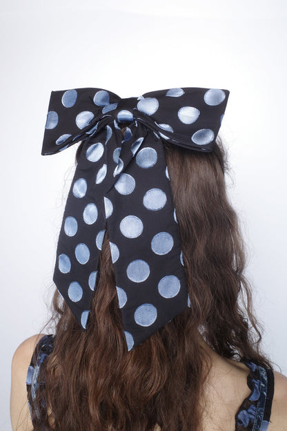 Dot Chiffon Bow Hair Clip