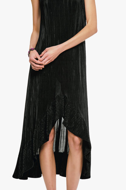 Plissé Hi-Low Dress