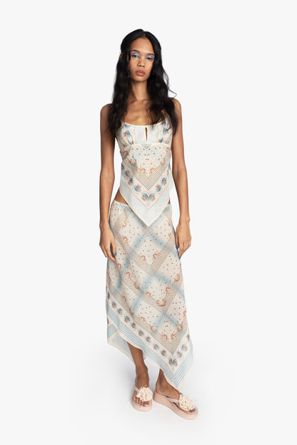 Heritage Scarf Print Chiffon Skirt