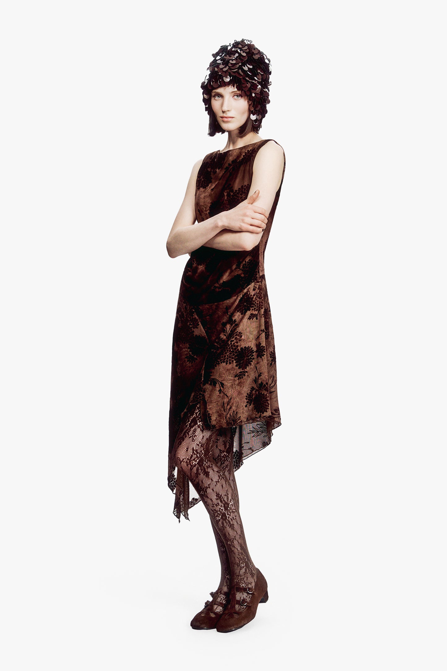 Dahlia Tulle Knit Asymmetrical Dress