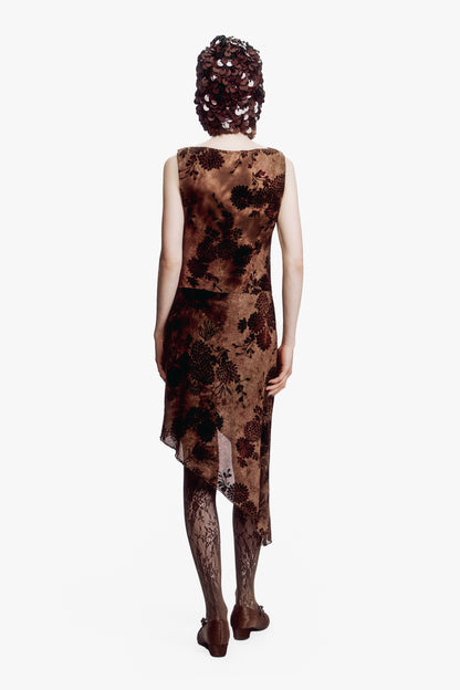 Dahlia Tulle Knit Asymmetrical Dress