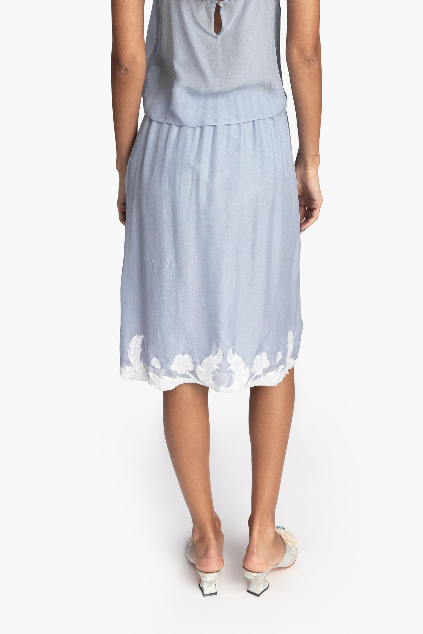 Nouveau Satin Applique Skirt