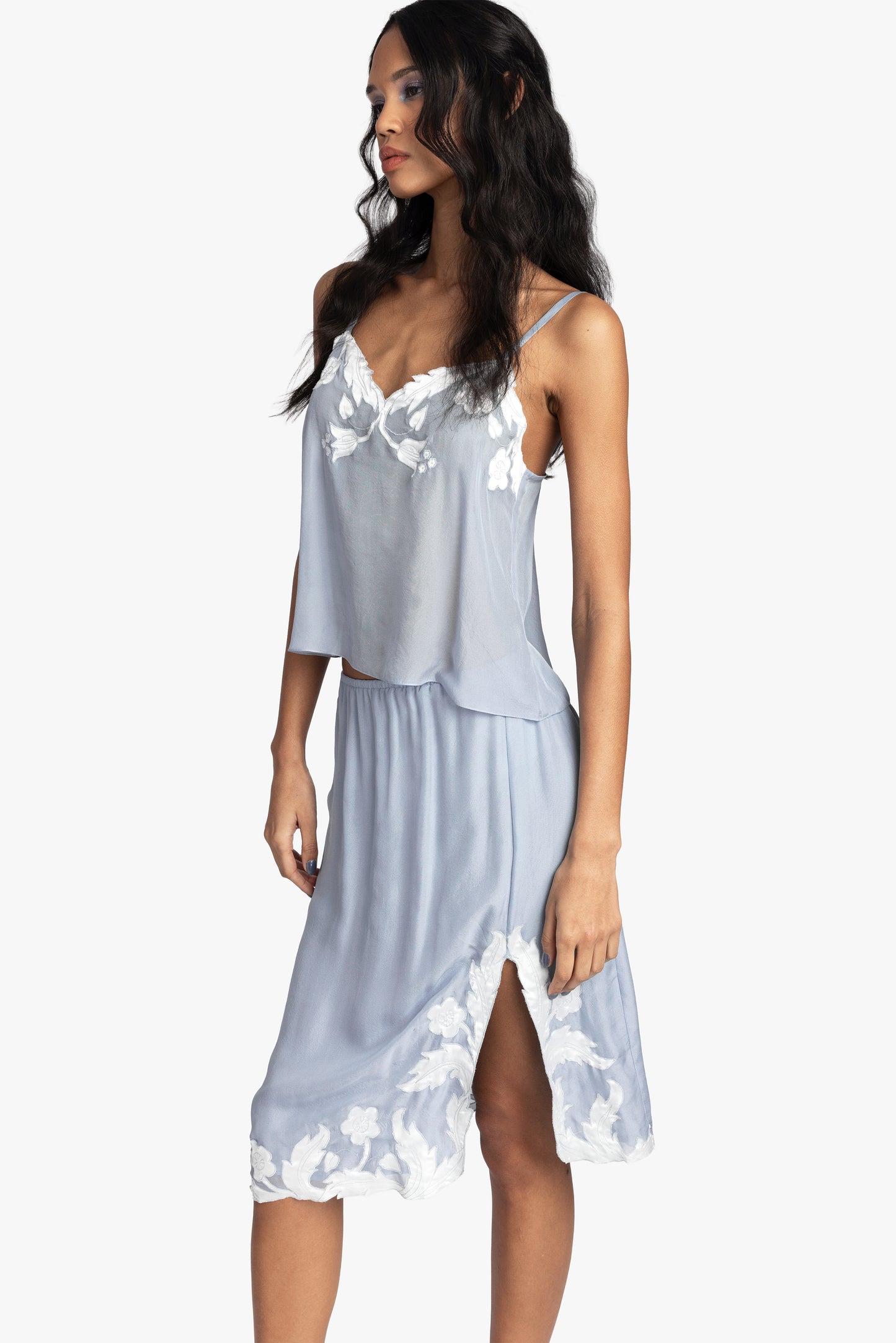 Nouveau Satin Applique Skirt