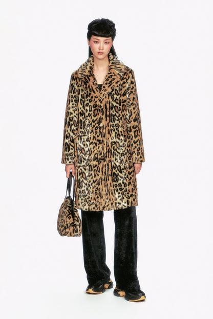Faux Leopard Coat