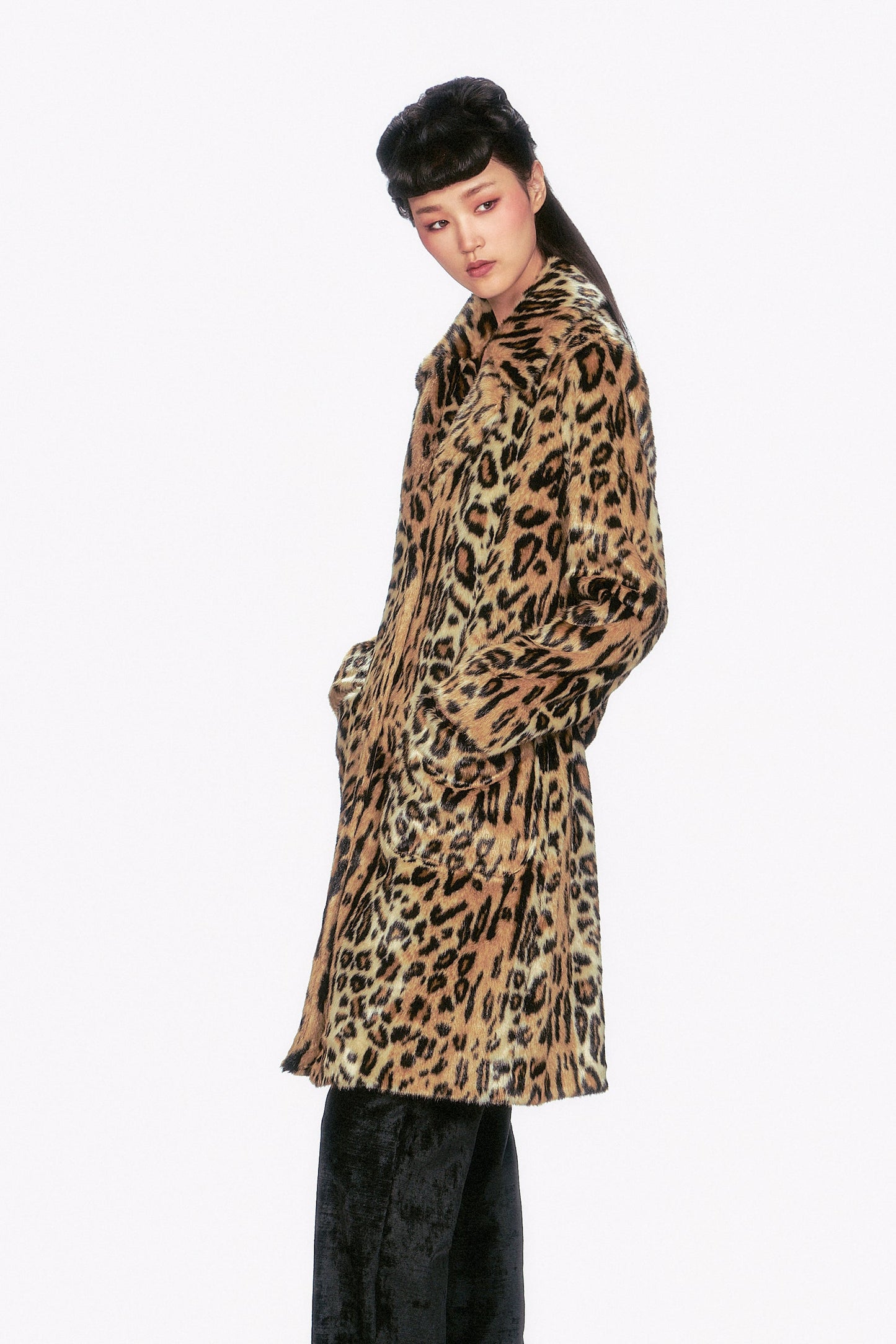 Faux Leopard Coat