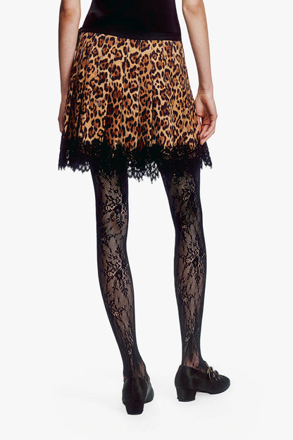Leopard Denim Kilt