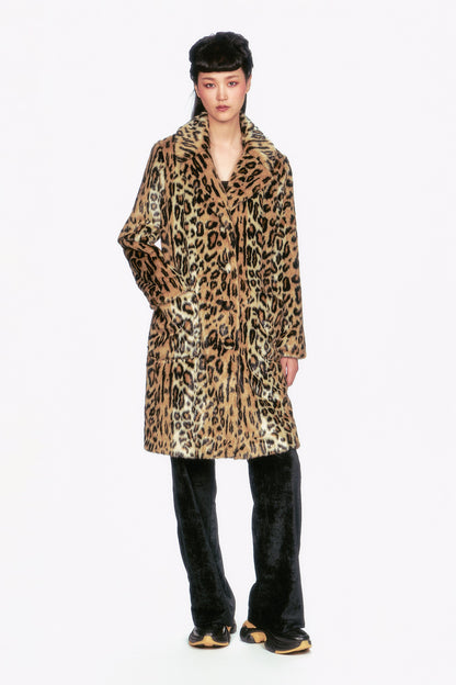 Faux Leopard Coat