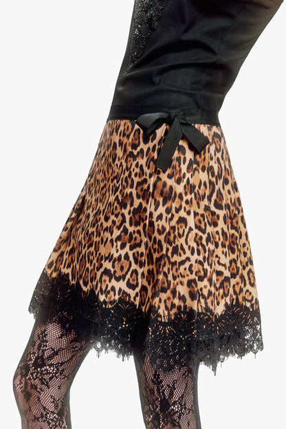 Leopard Denim Kilt