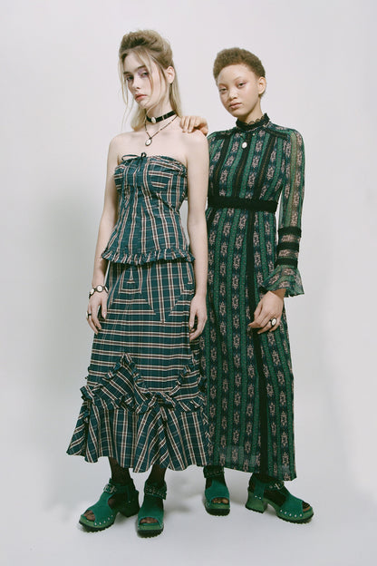 cameo maxi dress Anna Sui Cameo Stripe Print Maxi Dress
