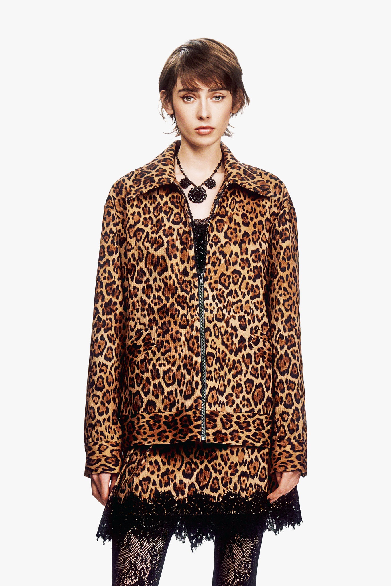 Leopard Denim Jacket