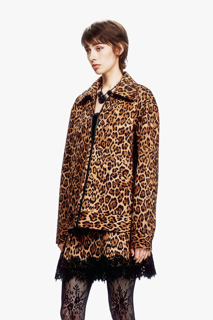 Leopard Denim Jacket