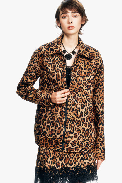 Leopard Denim Jacket