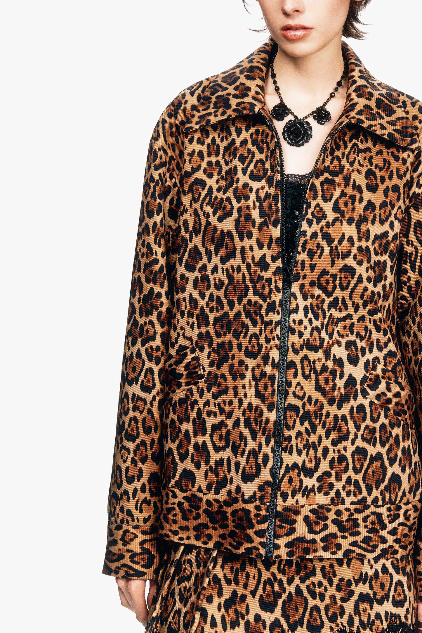 Leopard Denim Jacket
