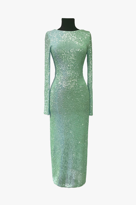 Sequin Mesh Maxi Dress- Sample