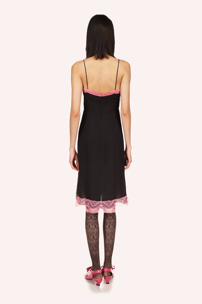 slip dress lingerie Gooseberry Intimates | Coquette - Black fringe and black lace trims Zalia Slip Dress (Set) -