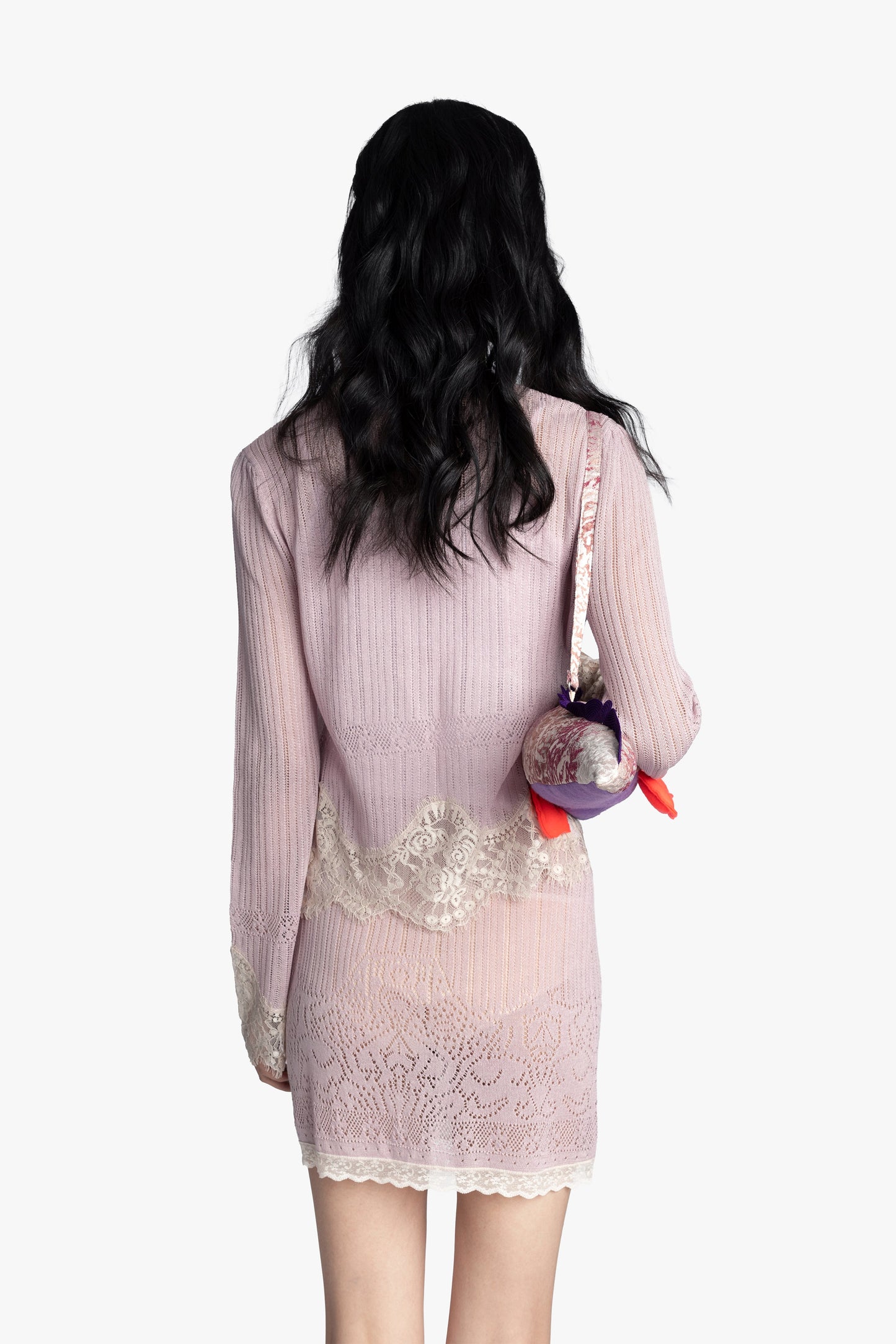 Lingerie Lace Knits Cardigan - Blush