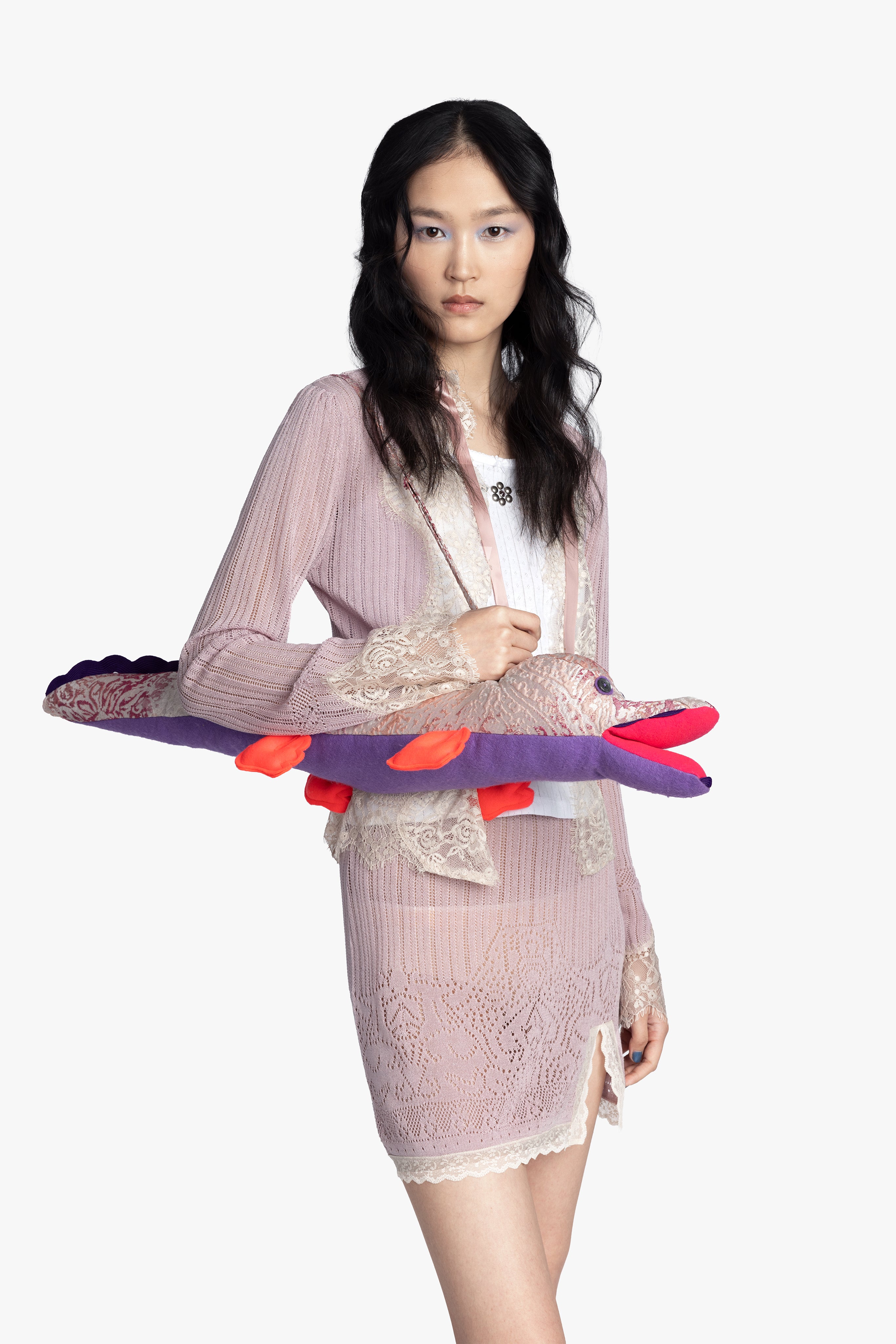 Lingerie Lace Knit Cardigan - Blush – Anna Sui