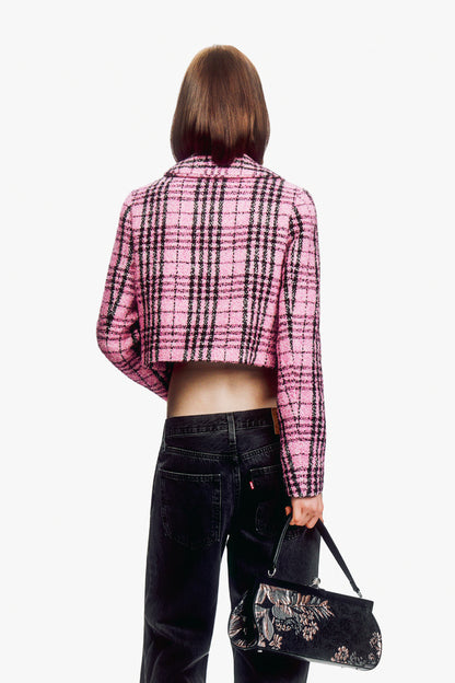 Black and Pink Plaid Jacket