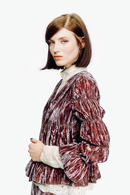 Crushed Velvet Victorian Blouse