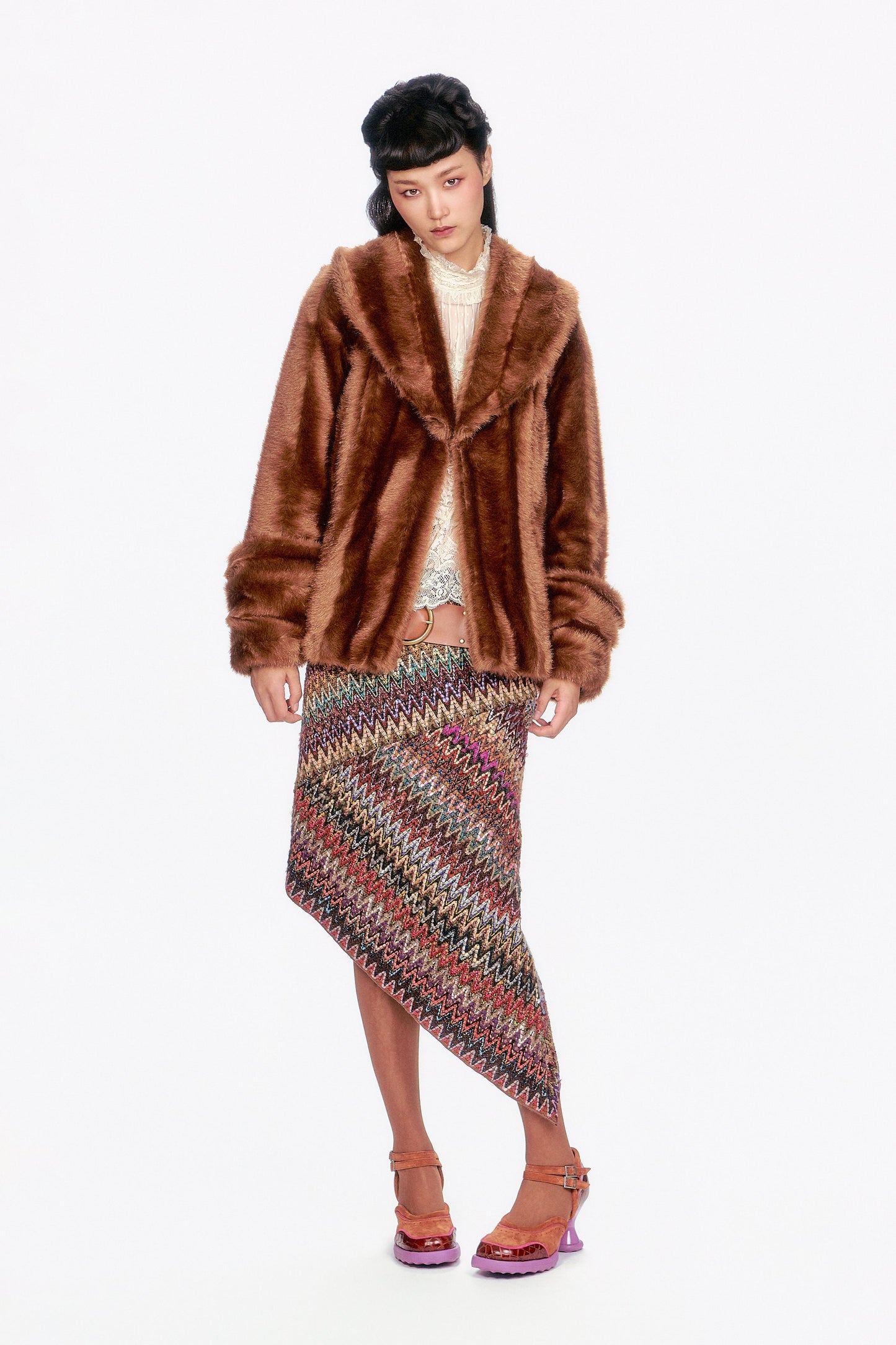 Faux Mink Swing Coat