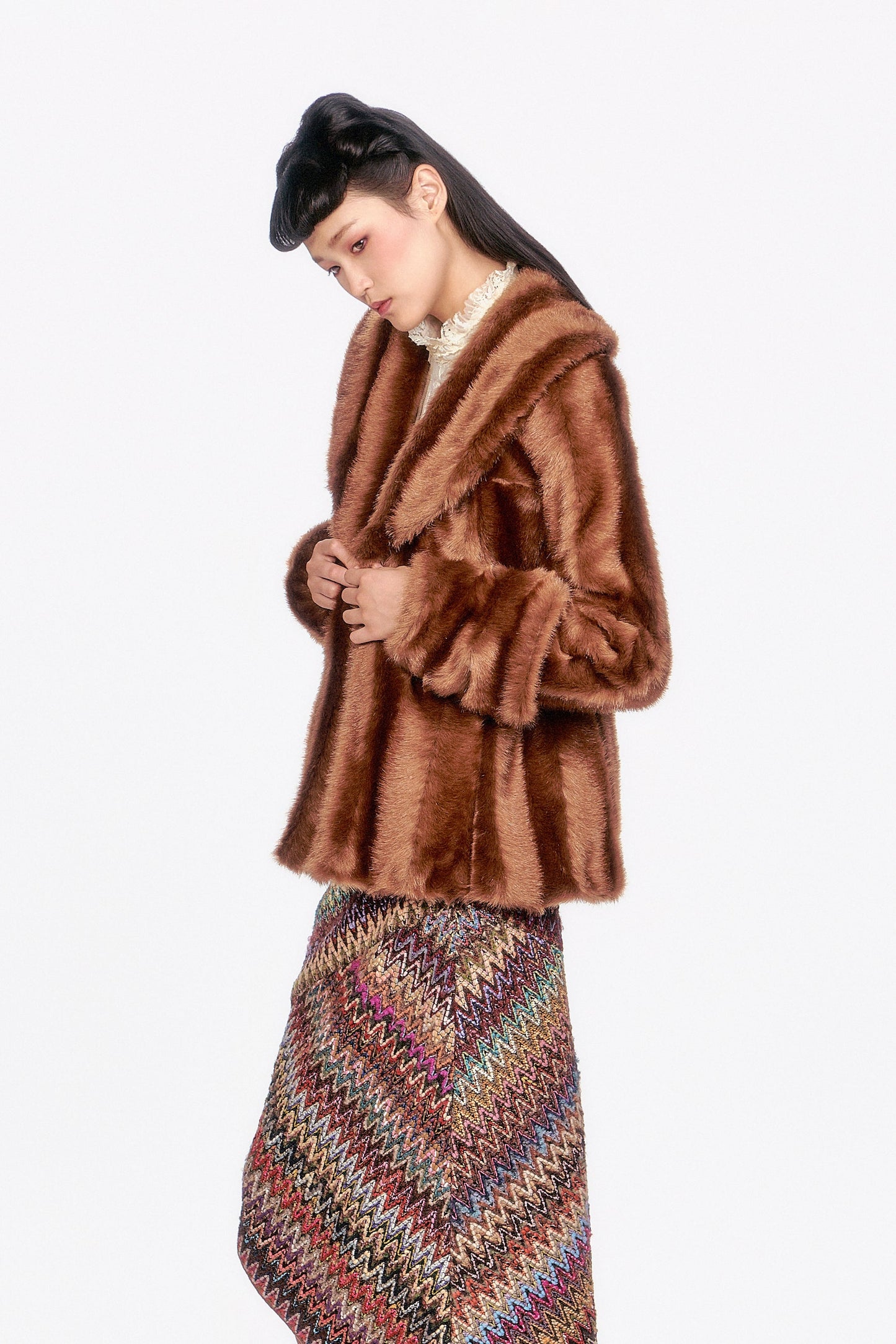 Faux Mink Swing Coat