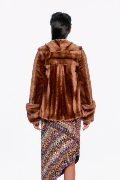 Faux Mink Swing Coat